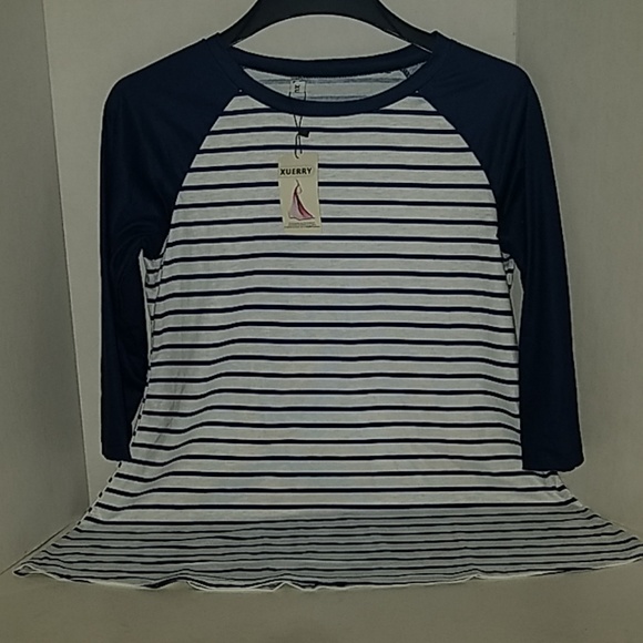 Xuerry Women's Striped Casual T-Shirt Top Size M - Picture 1 of 7